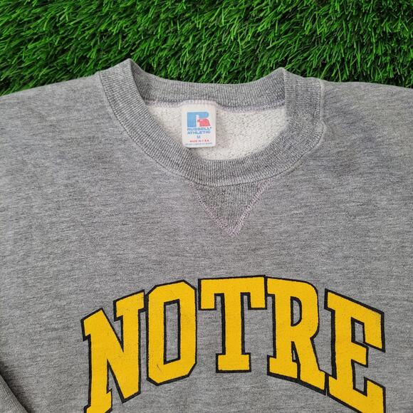 Vintage 80s Notre-Dame Sweatshirt Womens Medium 20x20 Boxy - Picture 11 of 15